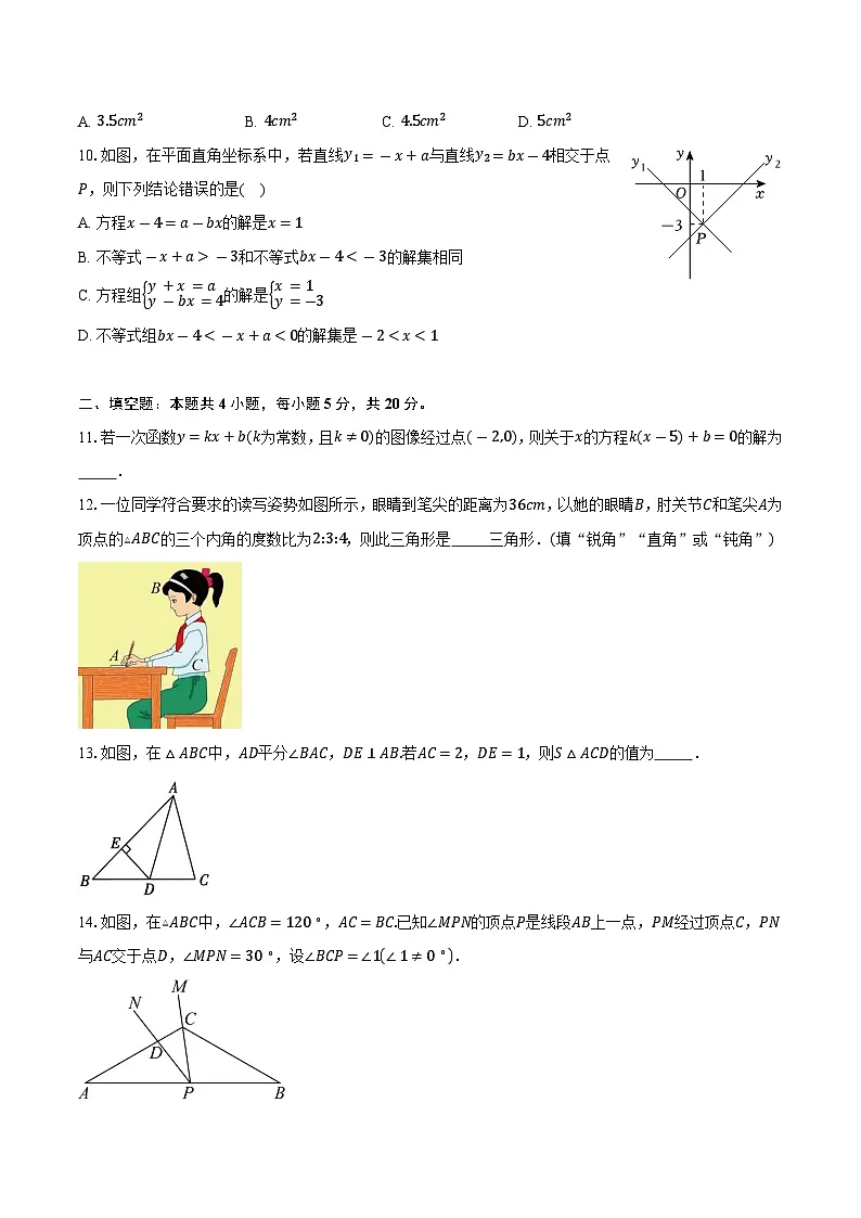 定远育才学校2025-2026学年第一学期八年级（上）数学试卷第3页