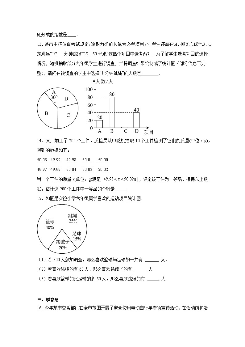 第12章数据的收集、整理与描述阶段测试2025-2026学年人教版数学七年级下册（含答案）第3页