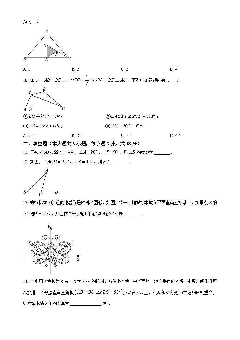 广东省 广州市知用学校2024--2025学年八年级数学上学期期中检测数学试卷（原卷版）-A4第3页
