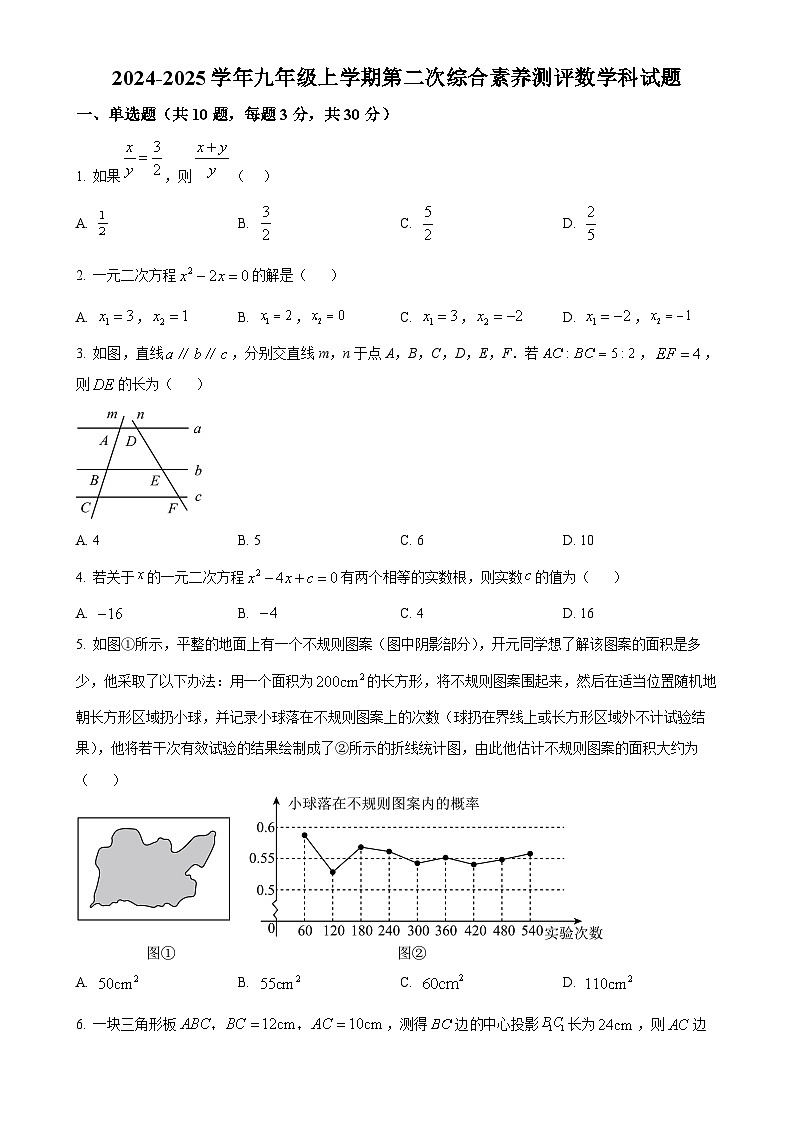 广东省佛山市南海外国语学校九年级上学期数学期中试题（原卷版）-A4第1页