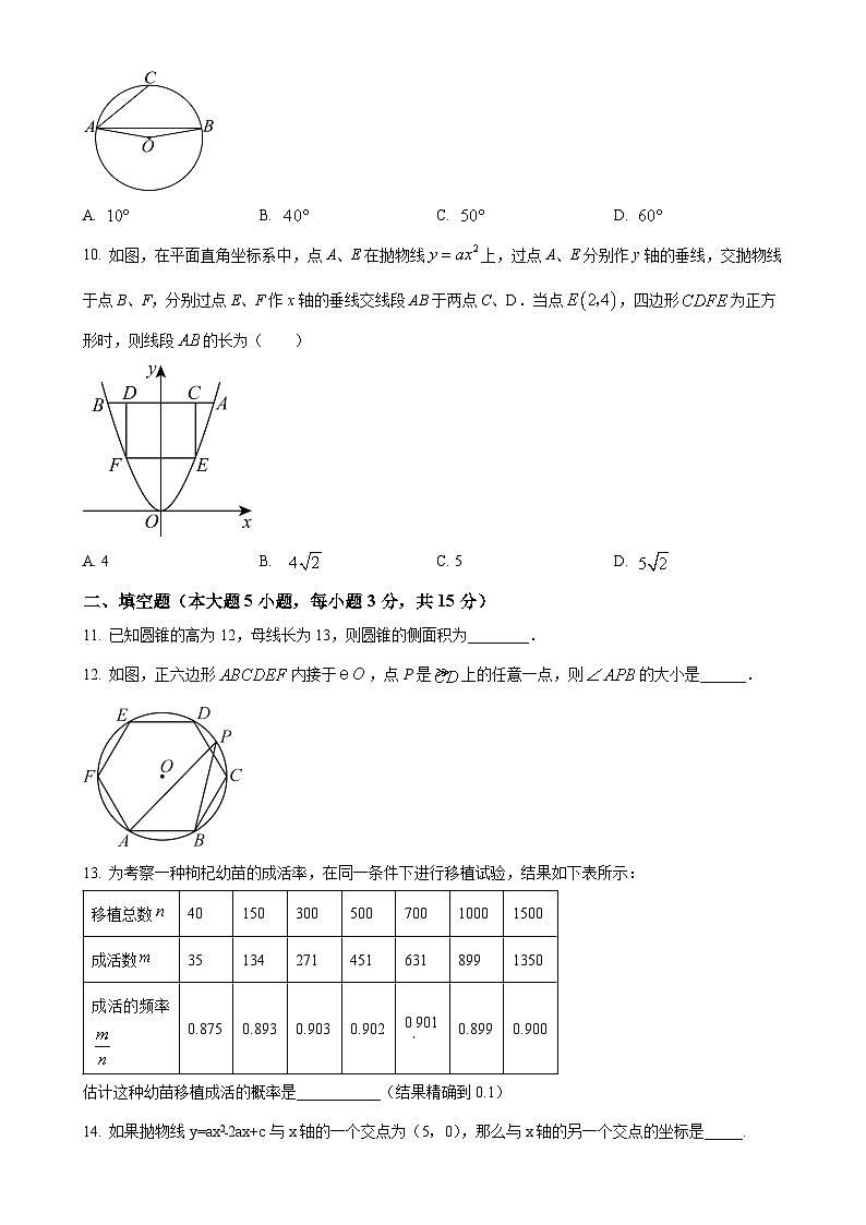 广东省湛江市雷州市九年级上学期1月期末数学试题（原卷版）-A4第3页