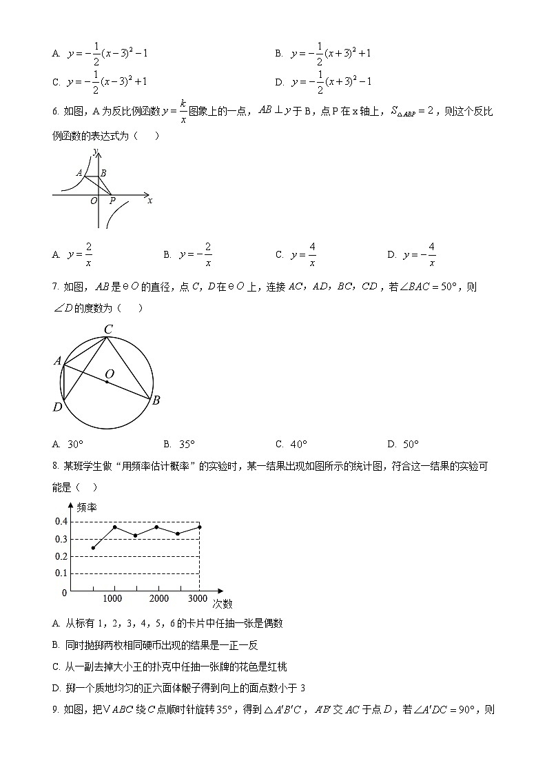 广东省惠州市惠阳区惠州市知行学校九年级上学期1月期末数学试题（原卷版）-A4第2页