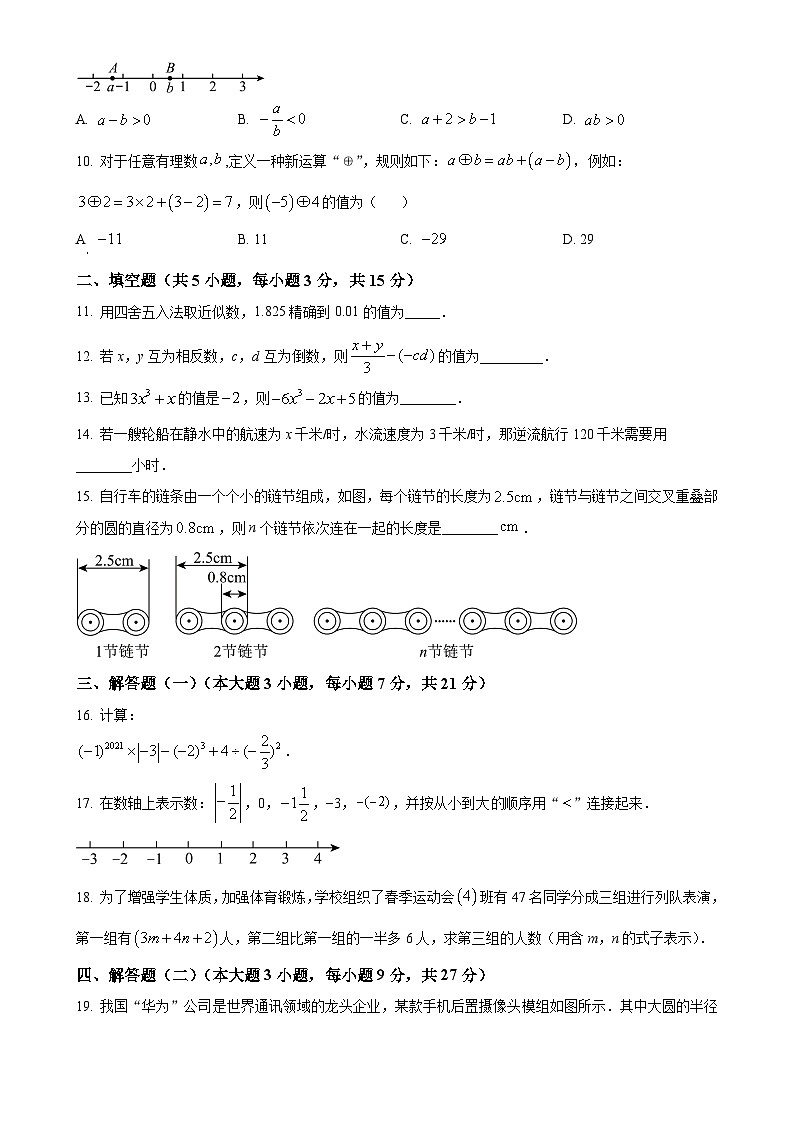 广东省东莞市厚街海月学校七年级上学期期中考试数学试卷（原卷版）-A4第2页