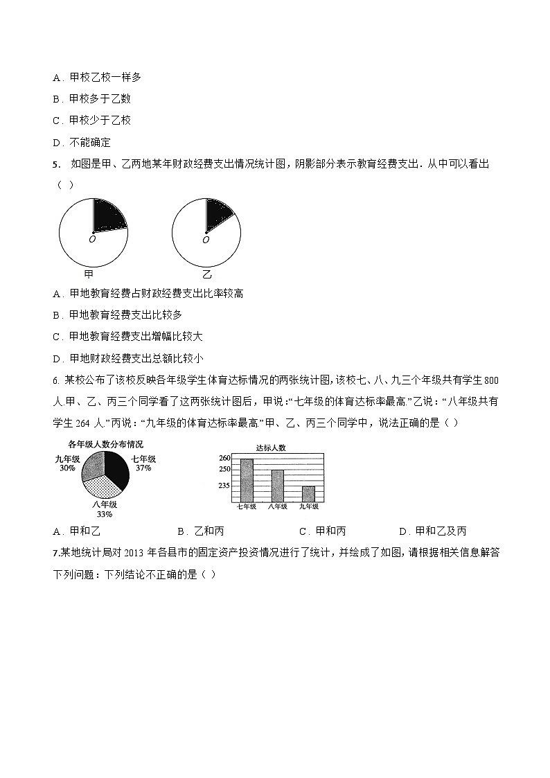 7.2数据的整理一课一练数学青岛版（2024）初中七年级下册第2页
