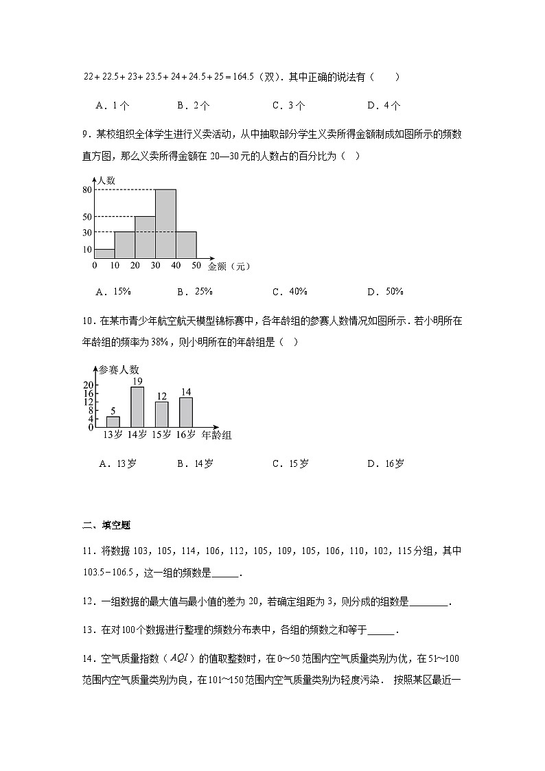 12.2.2直方图同步练习2025-2026学年人教版数学七年级下册新教材-学生版第3页