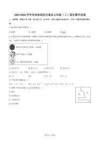 2025-2026学年河南省洛阳市嵩县七年级（上）期末数学试卷（含解析）