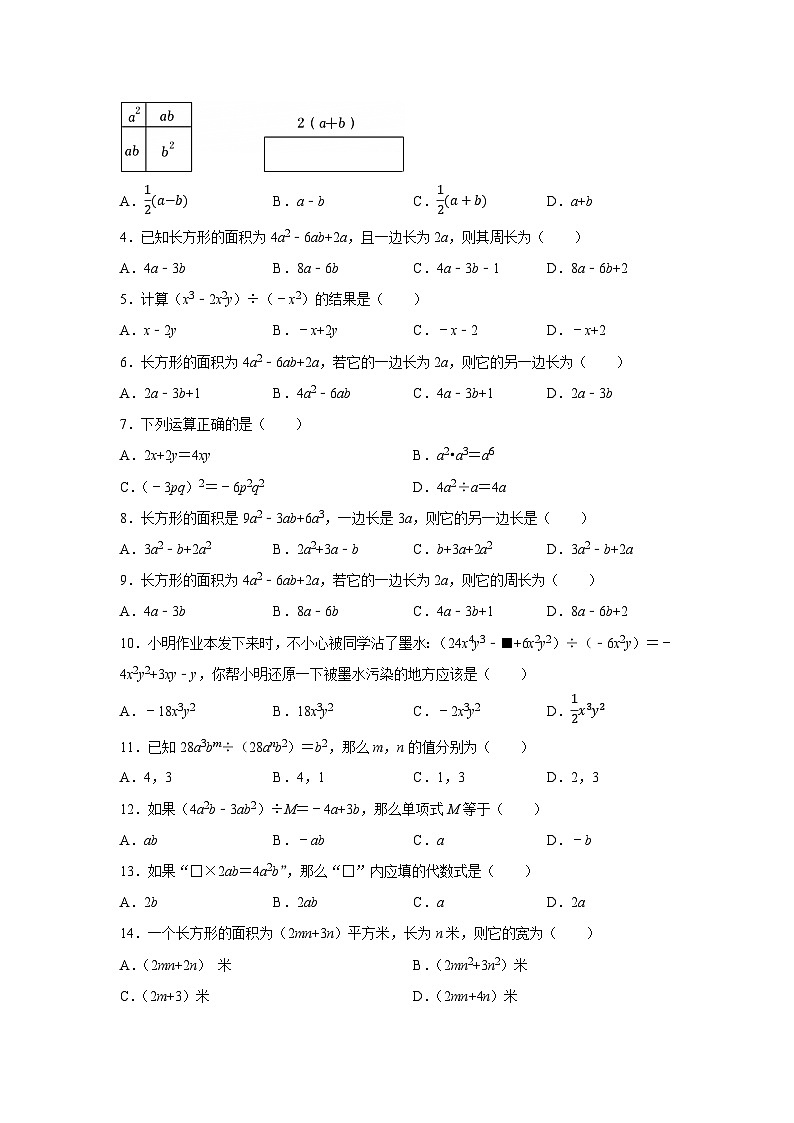 第一章第四节 整式的除法  2025-2026学年七年级下初中数学同步复习讲义（北师大版2024）（原卷版）第2页