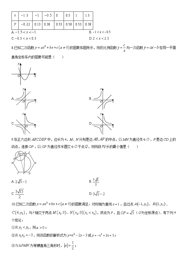 2025-2026学年安徽省芜湖市九年级上学期1月期末数学试卷（学生版）第2页