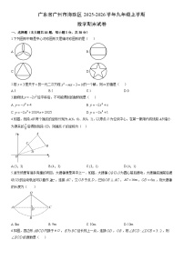 2025-2026学年广东省广州市海珠区九年级上学期期末数学试卷(学生版)