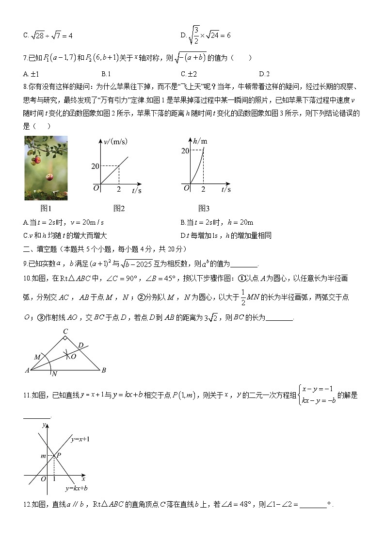 2025-2026学年四川省达州市达川区八年级上学期期末考试数学试卷（学生版）第2页