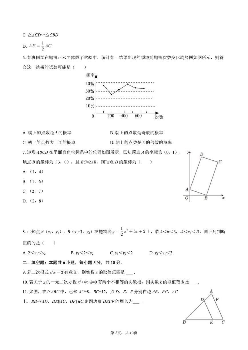 2025-2026学年吉林省长春市净月高新区九年级（上）期末数学（含答案）试卷第2页