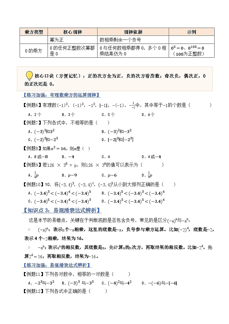 2.4有理数的乘方（融汇贯通讲义）北师大版（2024）七年级数学上册（原版）第3页