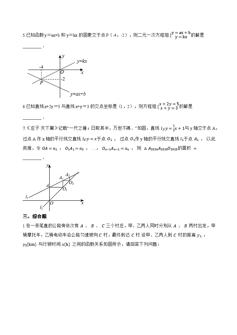 5.5 一次函数与二元一次方程一课一练数学苏科版（2024）初中八年级上册(无答案)第3页