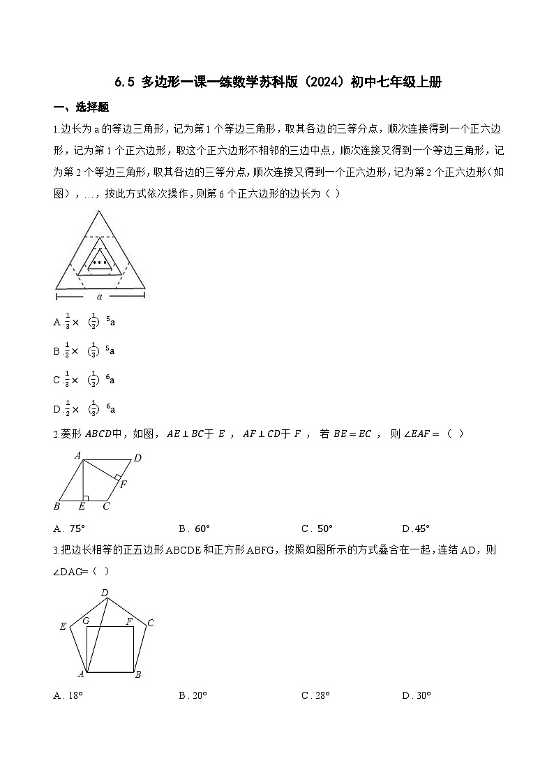 6.5 多边形一课一练数学苏科版（2024）初中七年级上册(无答案)第1页