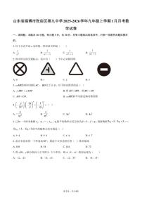2025-2026学年山东省淄博市张店区第九中学九年级上学期1月月考数学试卷（含答案）