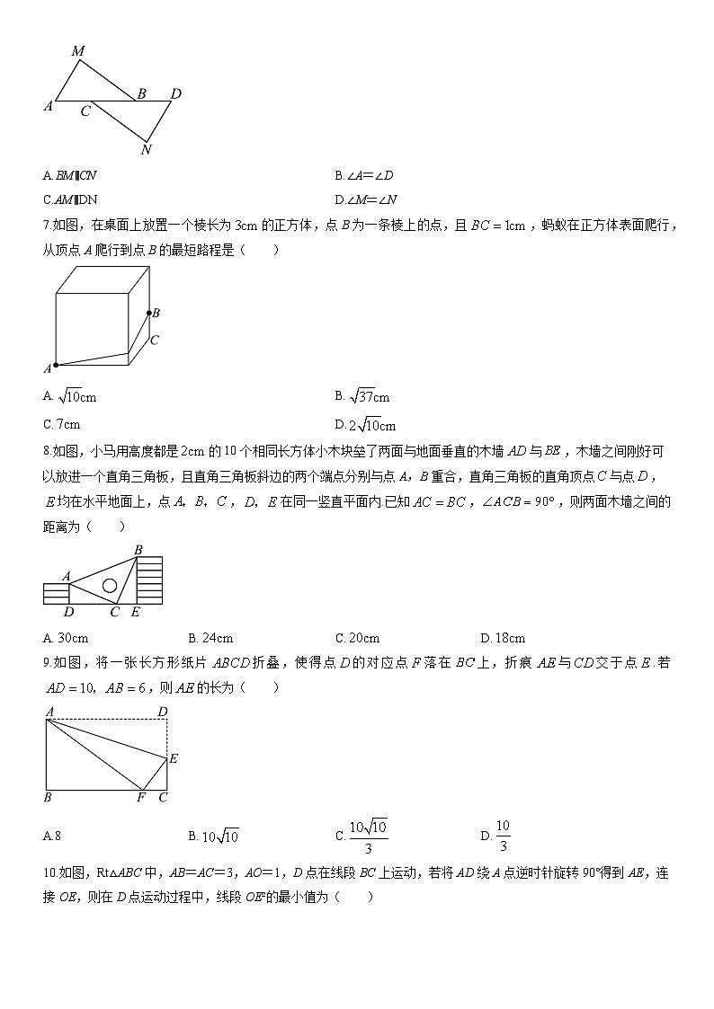 2025-2026学年福建省泉州市晋江市多校八年级上学期期末质量检测数学试卷（学生版）第2页