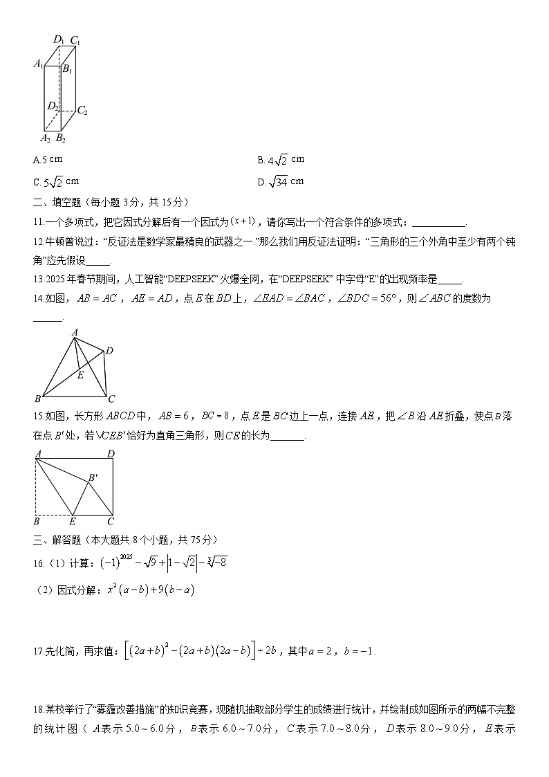 2025-2026学年河南省洛阳市伊川县八年级上学期期末质量调研检测数学试卷（学生版）第3页