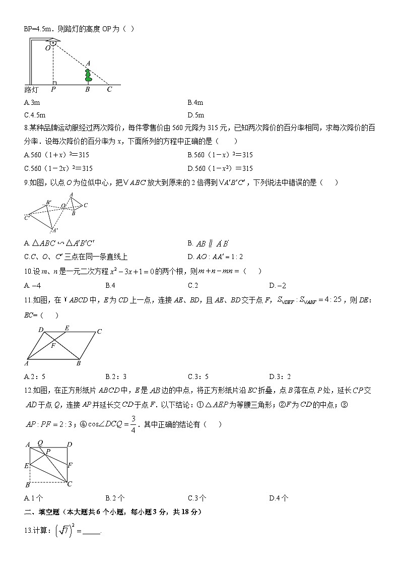 2025-2026学年四川乐山市沐川县九年级上学期期末学情测试数学试卷（学生版）第2页