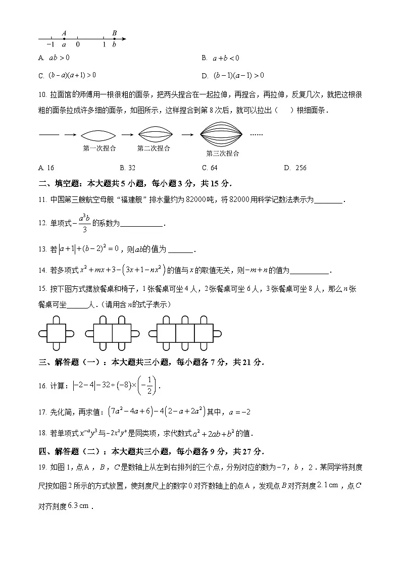 广东省汕头市潮南区陈店实验学校七年级上学期11月期中数学试题（原卷版）-A4第2页