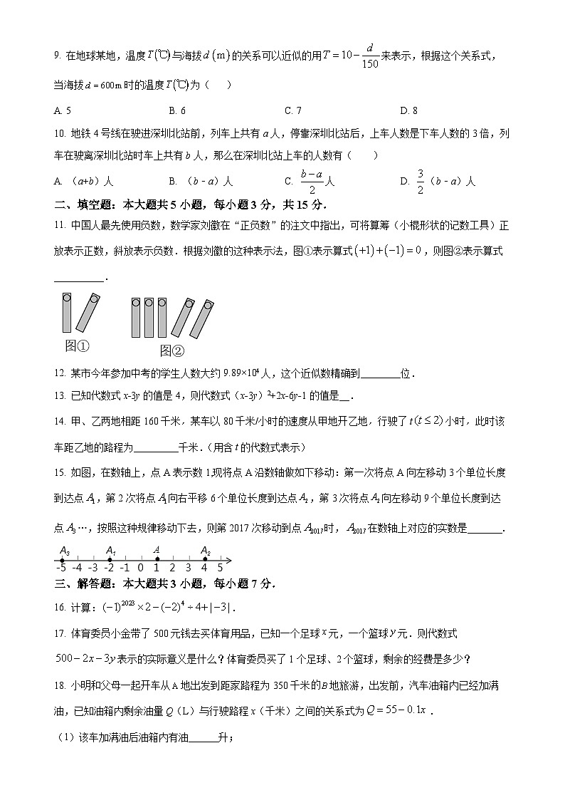 广东省湛江市第七中学七年级上学期11月期中考试数学试题（原卷版）-A4第2页