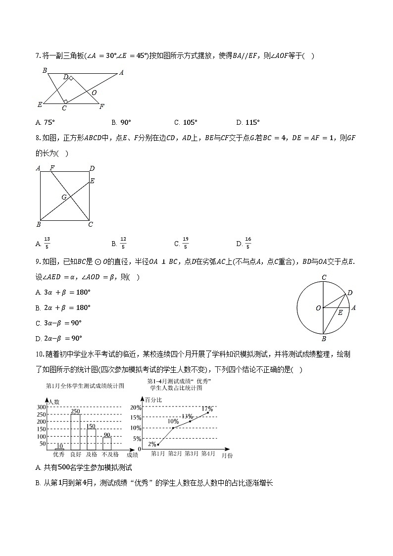 2026年广东省广州市越秀区中考数学自编模拟练习卷第2页