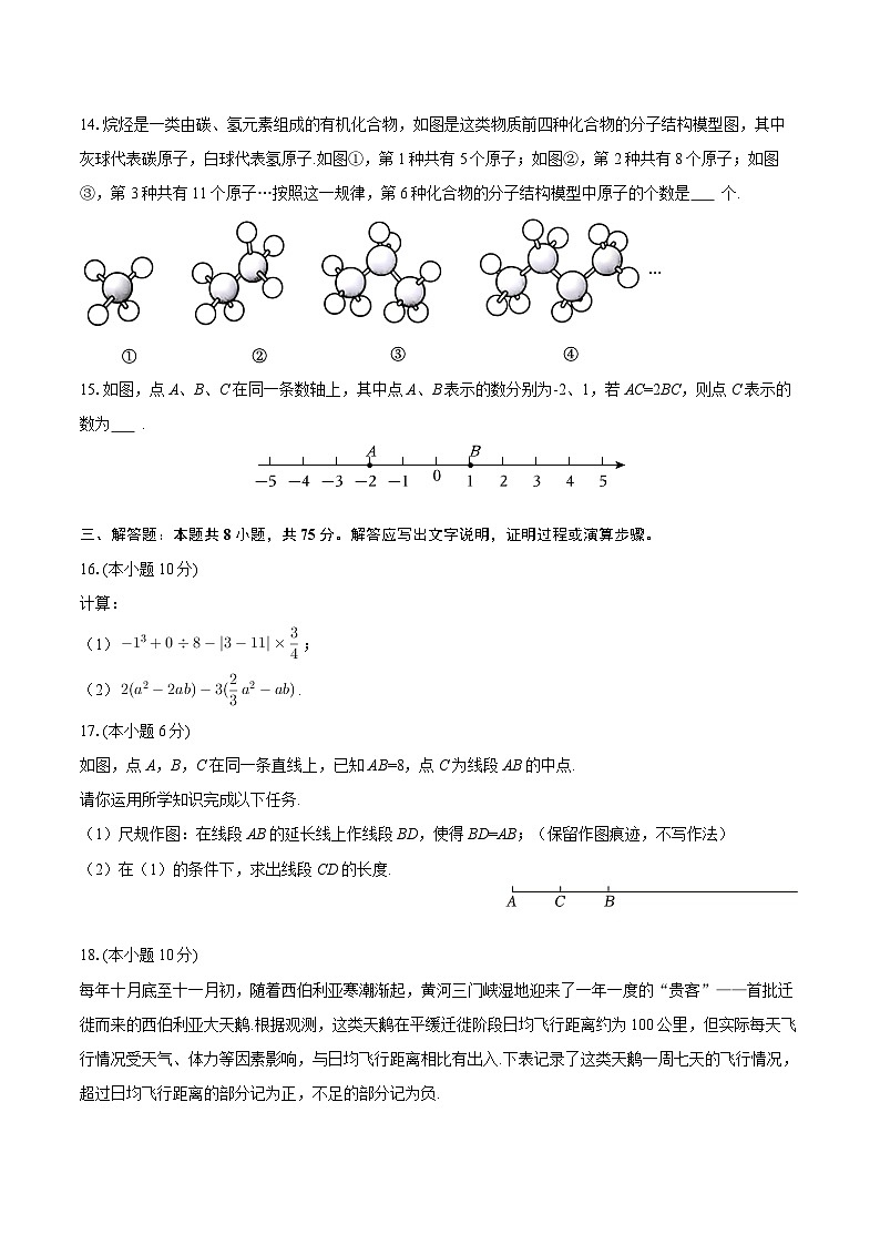 2025-2026学年山西省临汾市杏园中学七年级（上）期末数学试卷-自定义类型第3页