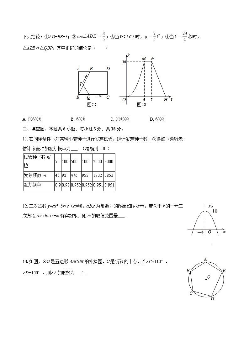2025-2026学年浙江省杭州市翠苑中学九年级（上）月考数学试卷（1月份）-自定义类型第3页