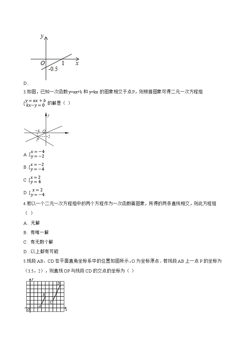 5.5 一次函数与二元一次方程一课一练数学苏科版（2024）初中八年级上册(无答案)第2页