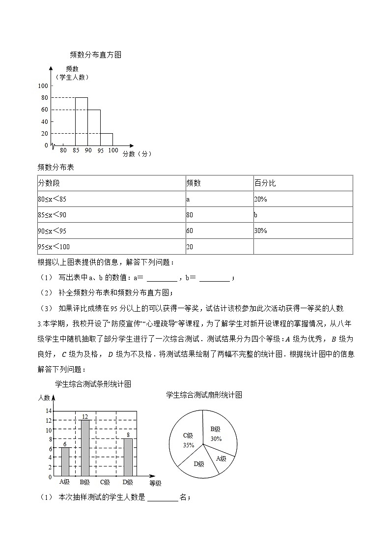 7.1数据的收集一课一练数学青岛版（2024）初中七年级下册(无答案)第3页