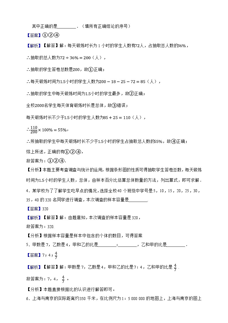 【50道热点题型】上海市数学六年级下册期中试卷·填空题专练（解析版）第2页