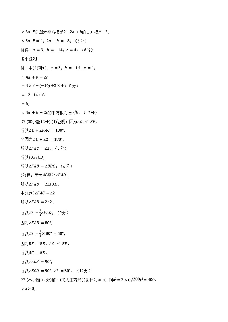 七年级数学3月学情自测卷02（答案版）（新教材人教版）第2页