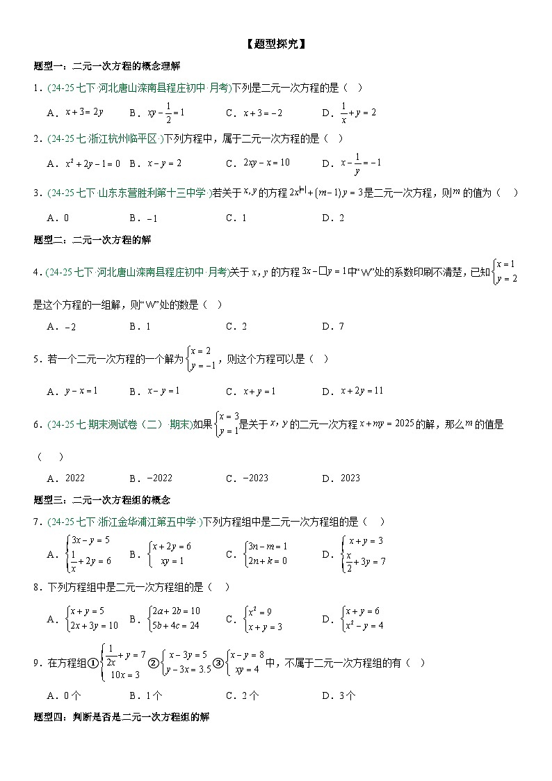 专题10.1 二元一次方程组 原卷版第2页