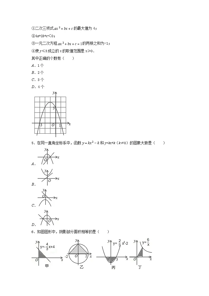 2.2 2026年中考数学一轮专题复习二次函数的图象与性质同步练习第2页