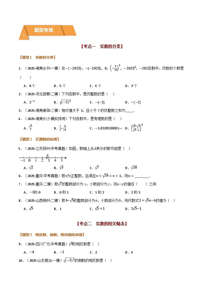 专题1.1  实数及其运算（举一反三专项训练）（试题版）第2页
