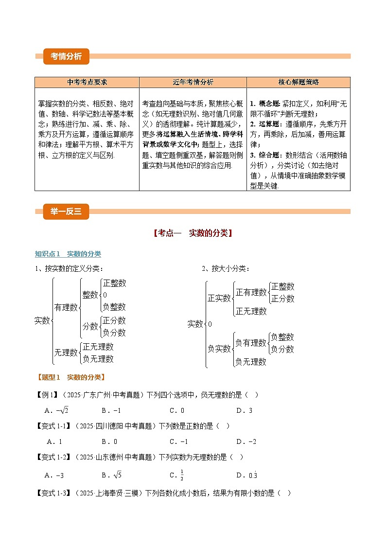 专题1.1 实数及其运算（举一反三复习讲义）（原卷版）第2页