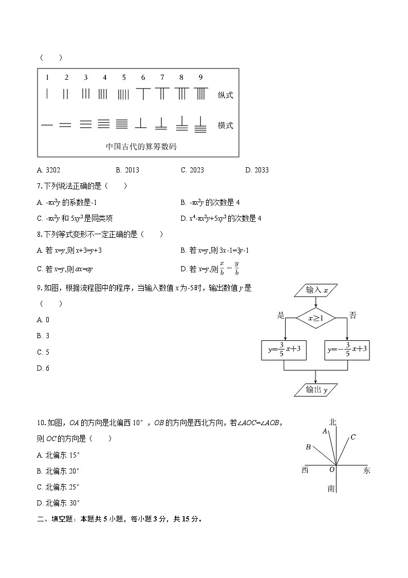 2025-2026学年广东省惠州市惠阳区七年级（上）期末数学试卷-自定义类型第2页