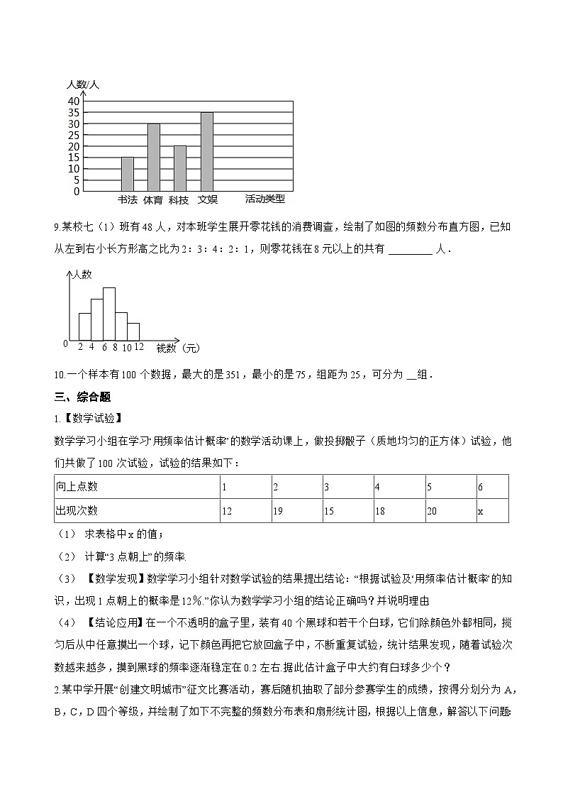 12.2.2 直方图一课一练数学人教版（2024）初中七年级下册(无答案)第3页