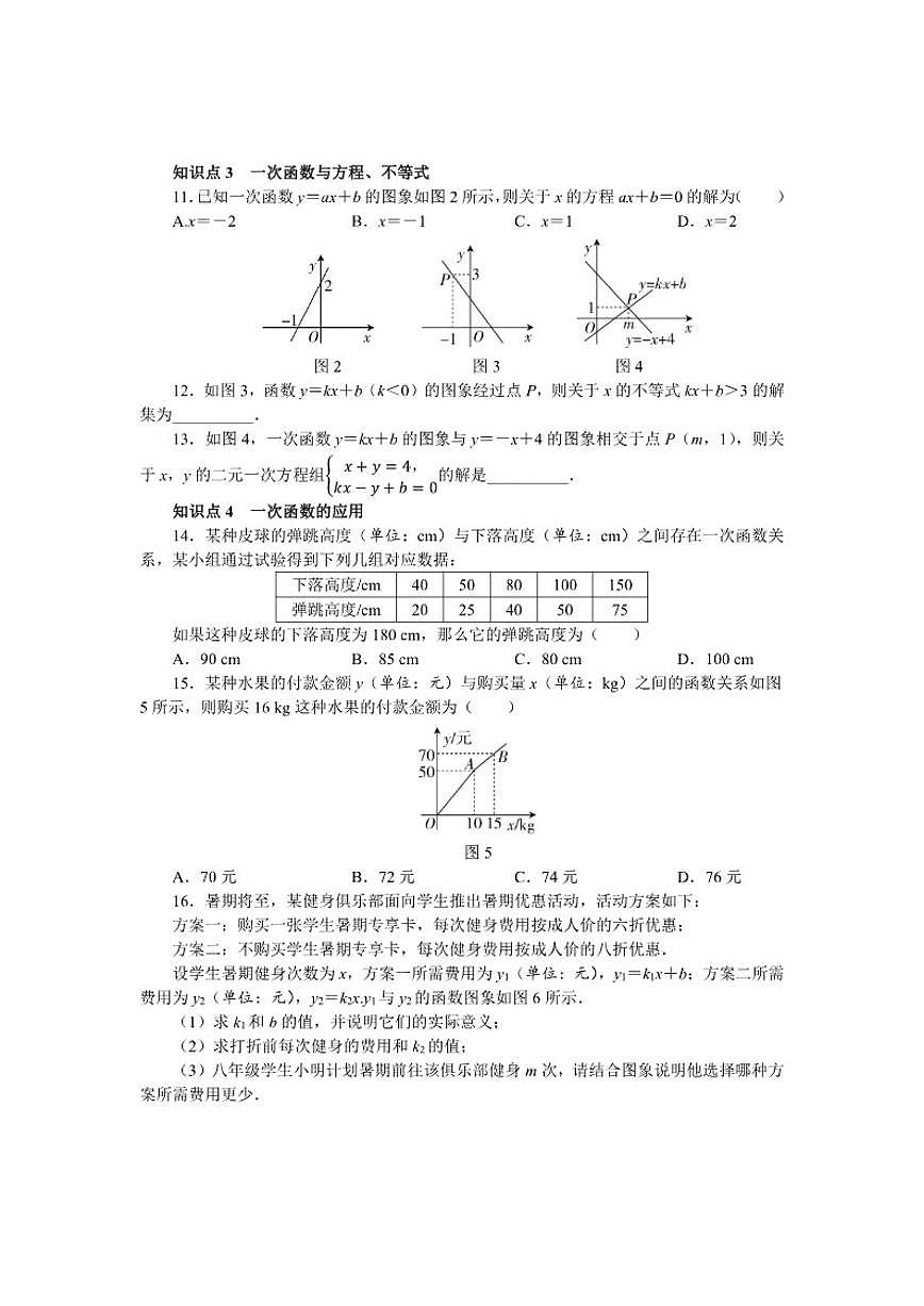 2025-2026学年期末复习（五）—— 第二十三章 一次函数 单元测数学人教版八年级下册试卷（含答案）第2页