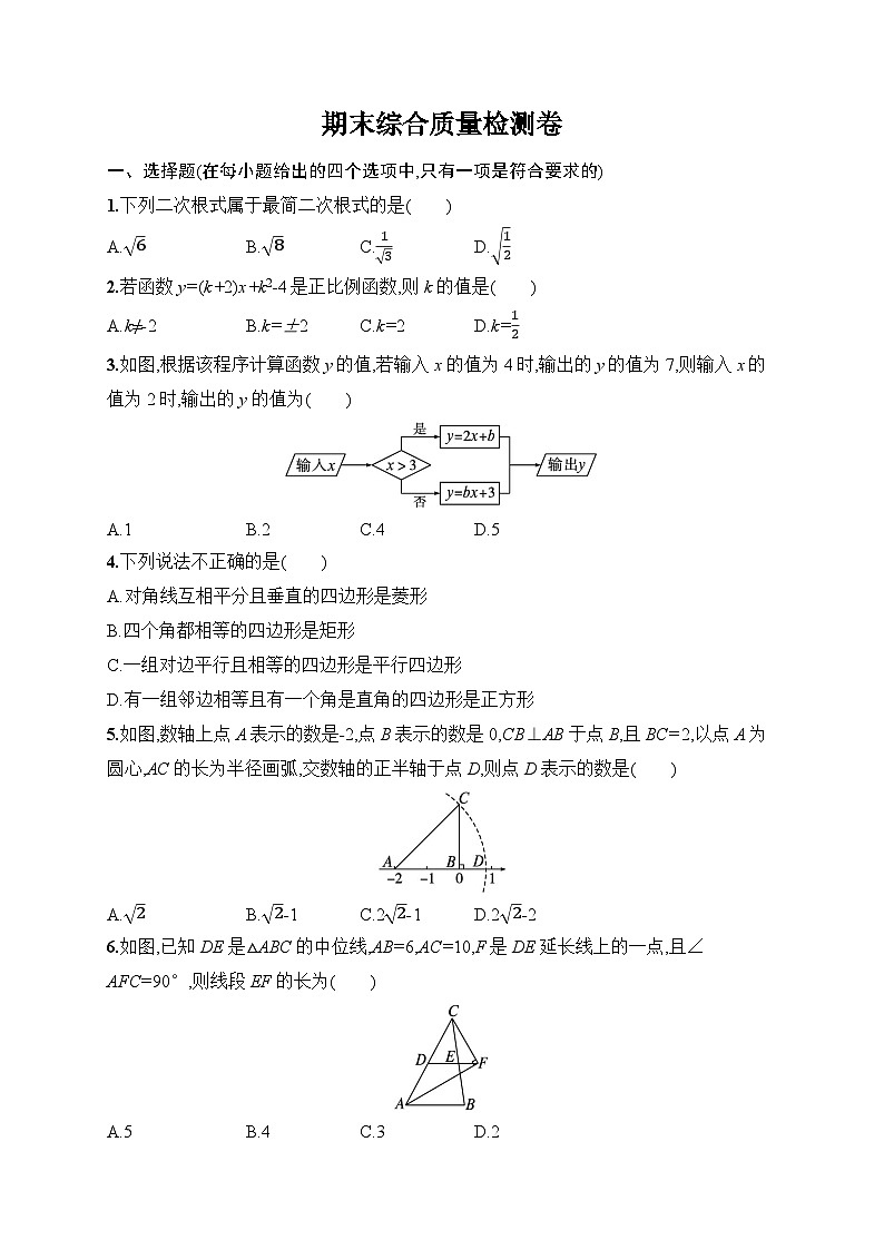 人教版（2024）数学八年级下册 期末综合质量检测卷（试卷含答案）第1页