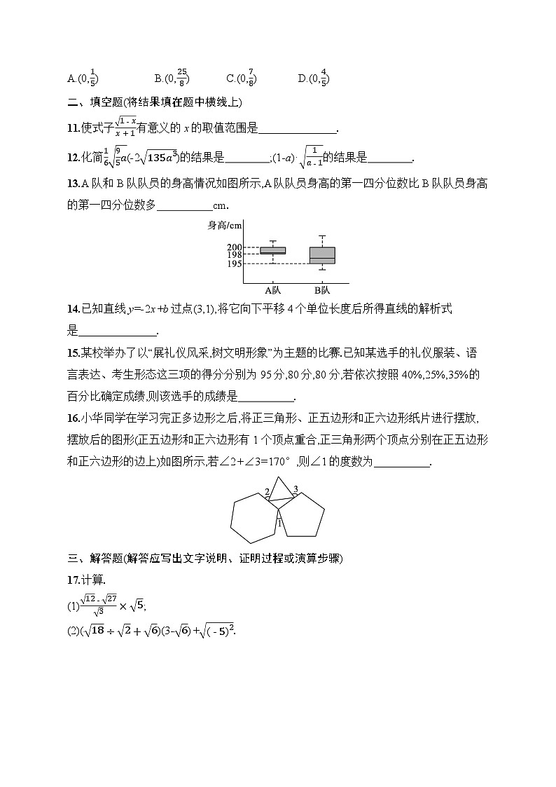 人教版（2024）数学八年级下册 期末综合质量检测卷（试卷含答案）第3页