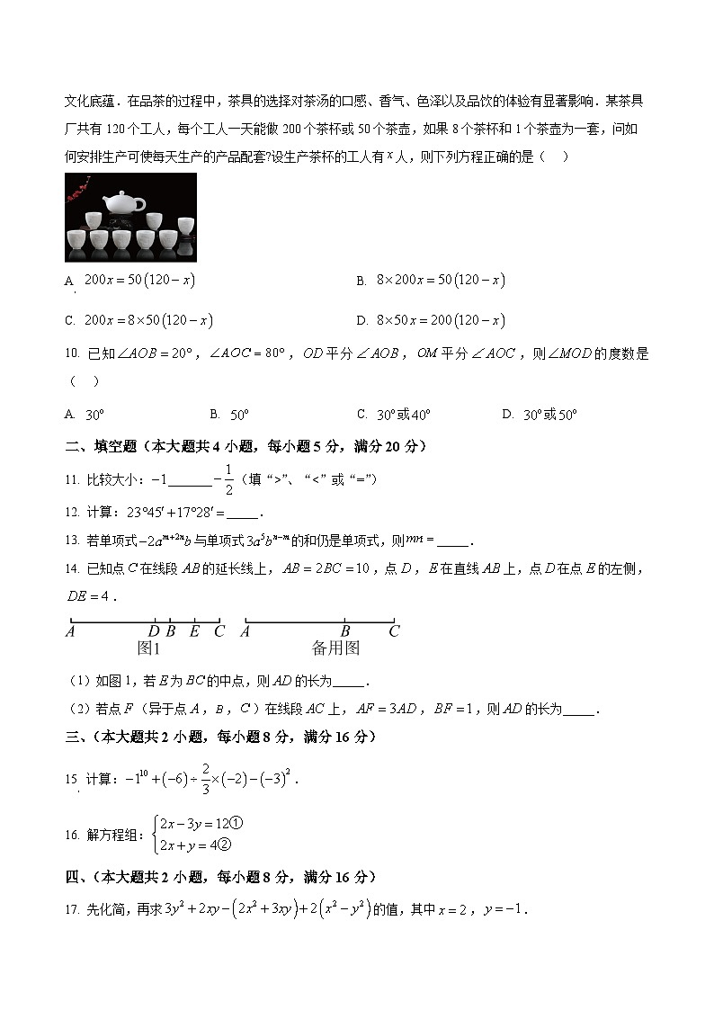 安徽铜陵市枞阳县2025-2026学年度第一学期七年级测评期末数学试题第2页