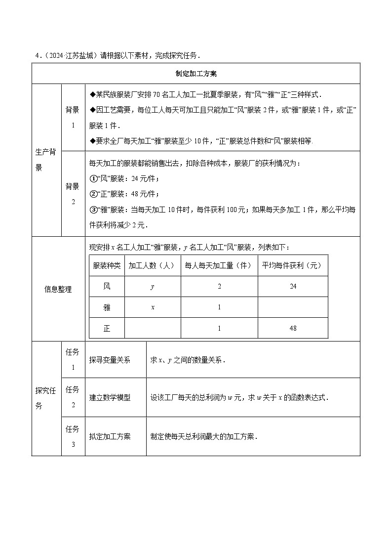 人教版2024-2025年全国九年级数学2年中考真题汇编练习 3.5 二次函数的实际应用 第1课时 增长率问题与最大利润问题第2页