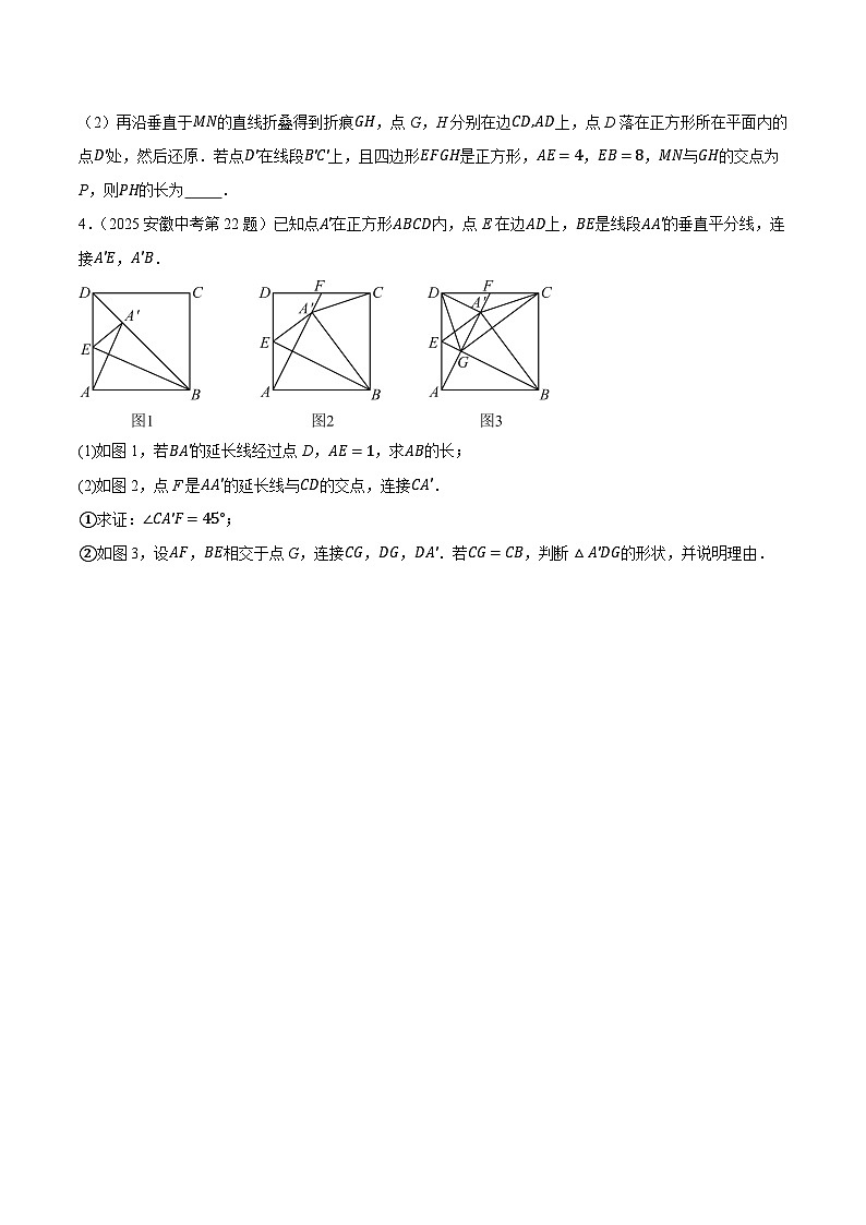 2016-2025年10年安徽数学中考真题汇编 5.2 矩形、菱形与正方形 第3课时 正方形第2页