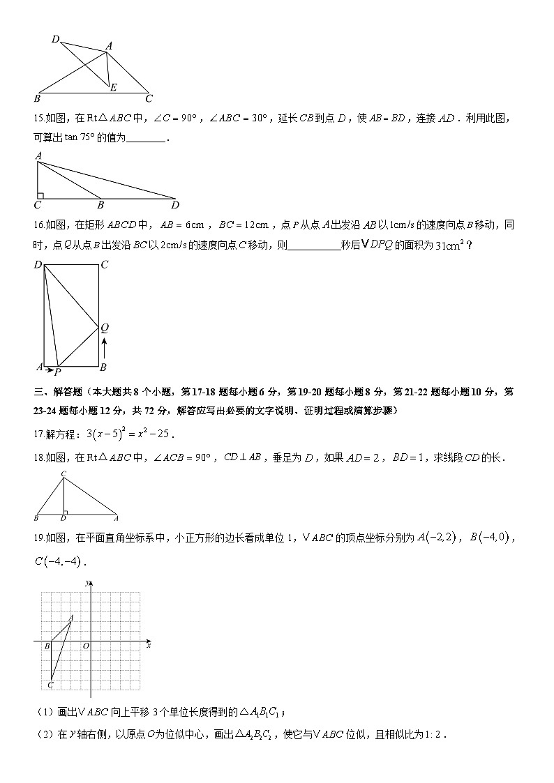 2025-2026学年湖南省郴州苏仙区九年级上学期期末教学质量监测数学试卷（学生版）第3页