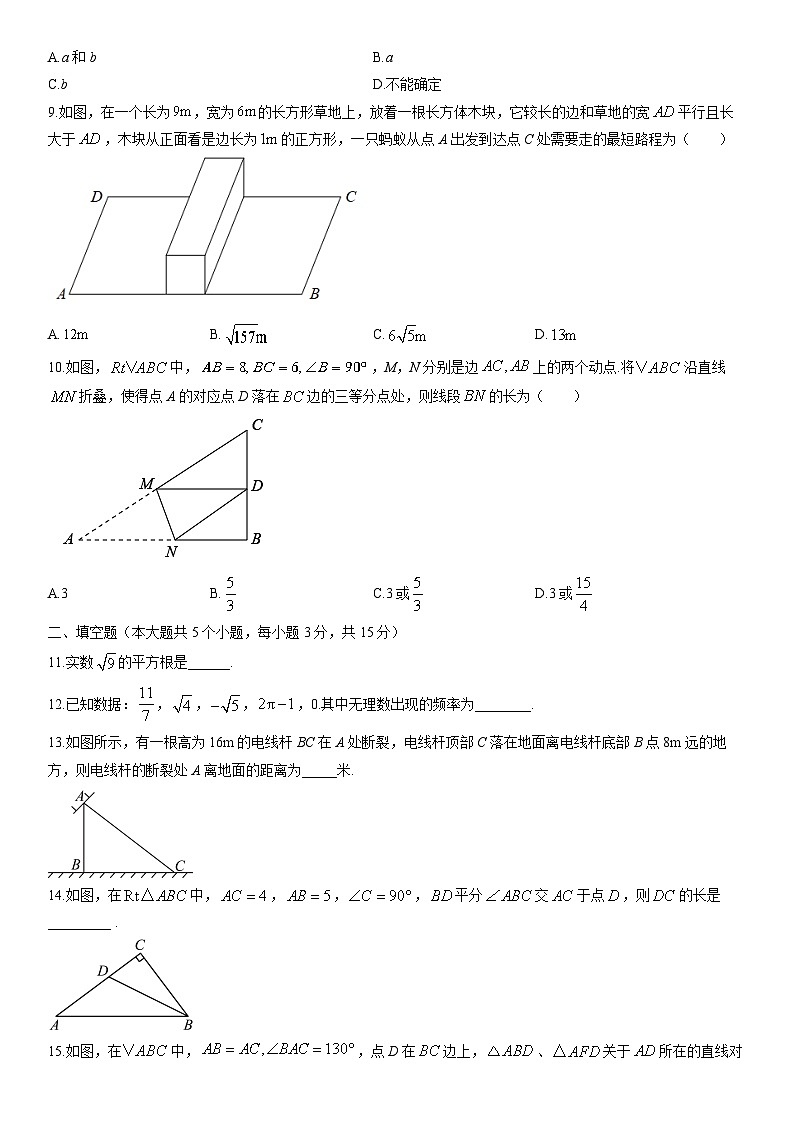 2025-2026学年河南省新乡市辉县市八年级上学期期末考数学试卷（学生版）第2页