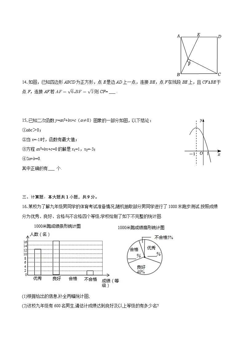 2025-2026学年四川省达州市渠县中学九年级（下）入学数学试卷-自定义类型第3页