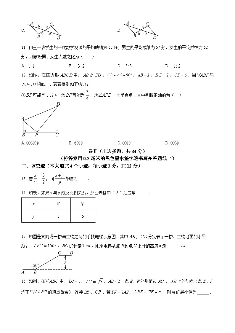 河北省石家庄市第四十二中学2024-2025学年九年级上学期期中考试数学试卷第3页