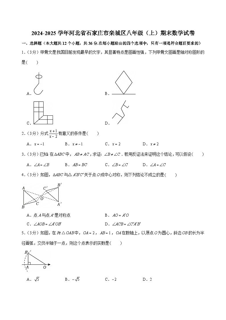 2024-2025学年河北省石家庄市栾城区八年级（上）期末数学试卷第1页