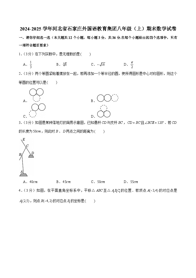 2024-2025学年河北省石家庄外国语教育集团八年级（上）期末数学试卷第1页