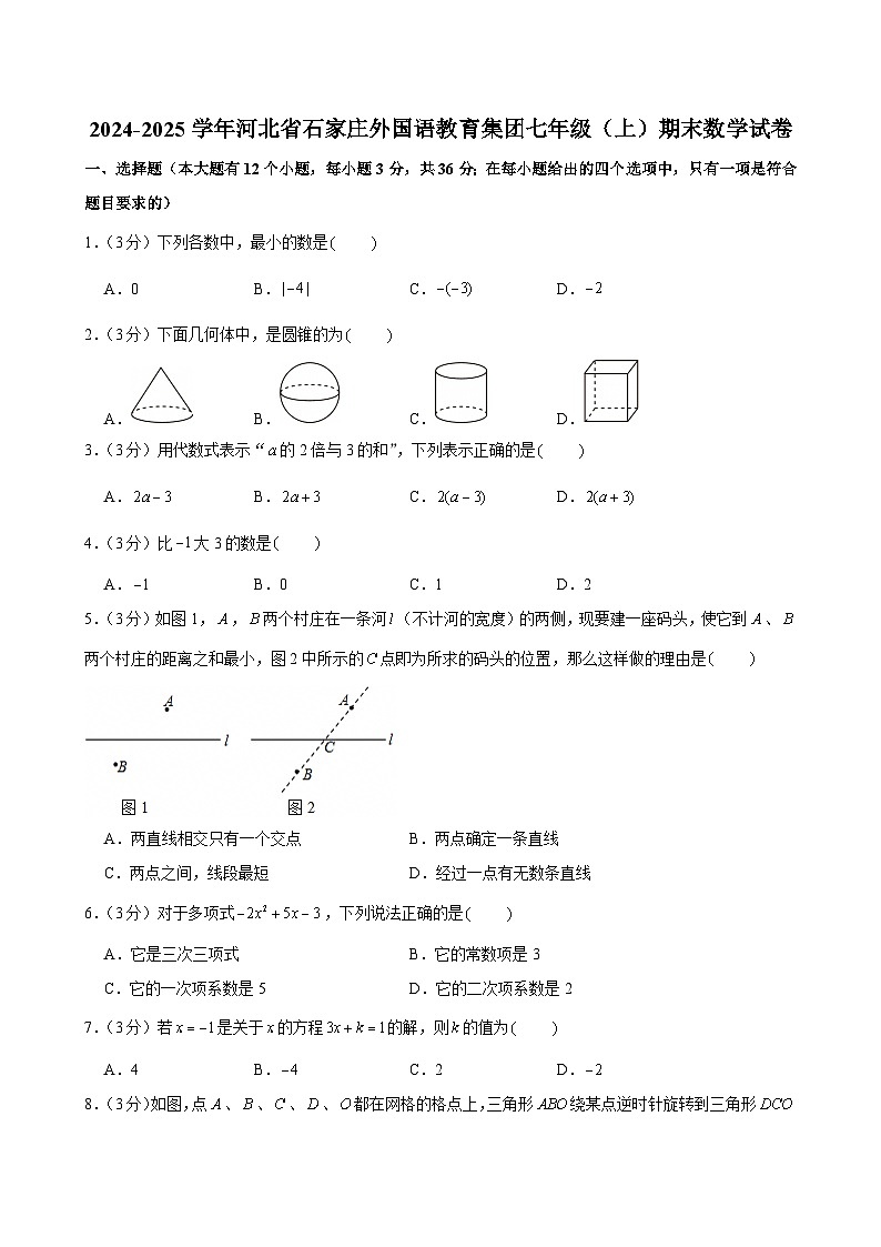 2024-2025学年河北省石家庄外国语教育集团七年级（上）期末数学试卷第1页